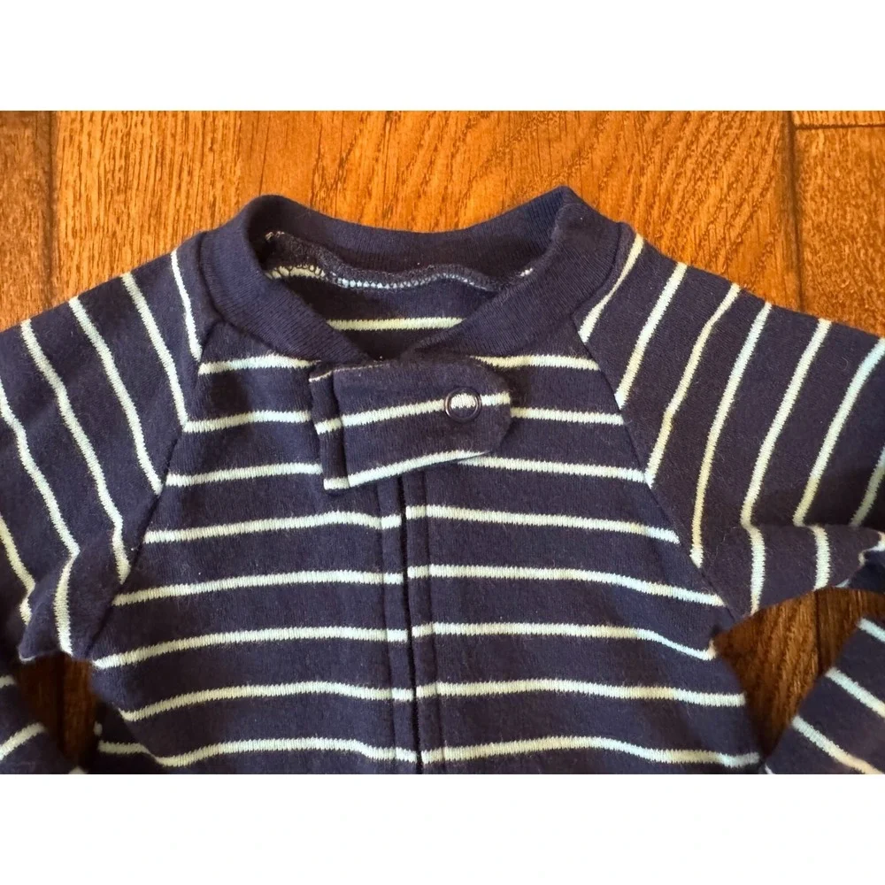 Carters Baby Sleeper Boy Preemie Striped‎ Outfit Romper Blue Red Fire Truck Zips